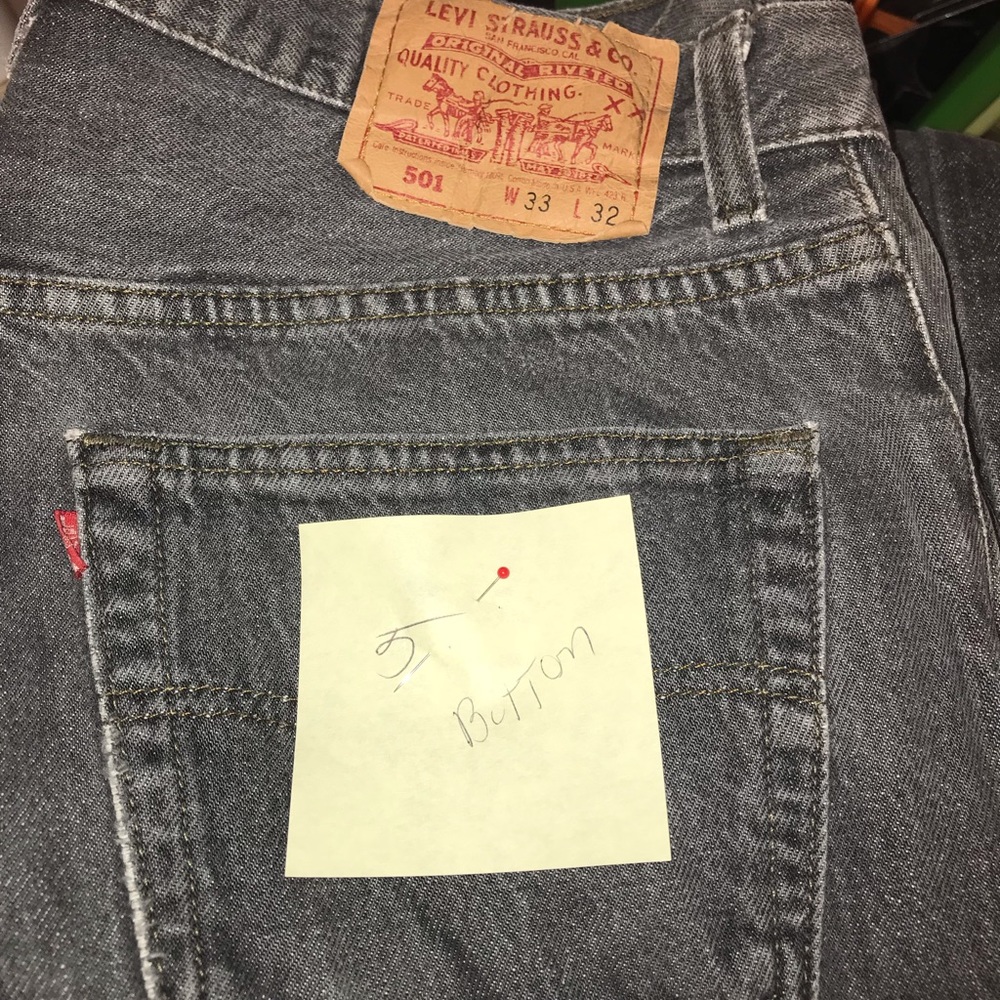 My Husband’s Levi’s 501 33x32 Black Button Fly #5